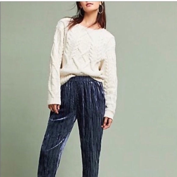 Anthropologie Textured Velvet Jogger Pants Lg - Picture 12 of 12